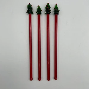 Blown Glass Christmas Swizzle Sticks, Set of 4 - Picture 1 of 1
