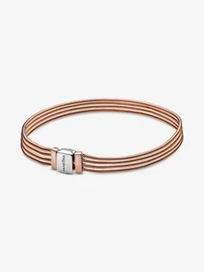 New Genuine Pandora Rose Gold Reflexions Multi Snake Chain Bracelet 588782C00-17 - Picture 1 of 6