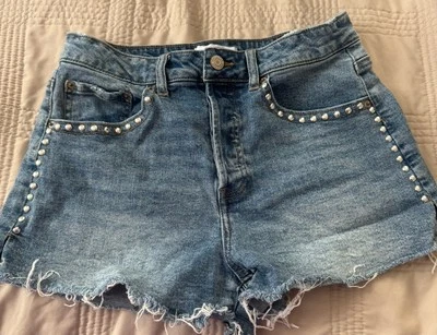 Vanilla Star Studded Denim Short, Size W26 or 3 - Blue Women's - Image 1 of 4
