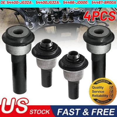 Kit de buje de travesaño de subchasis delantero duradero 4 piezas para Nissan Juke Leaf 11-17 Foto 1 de 4