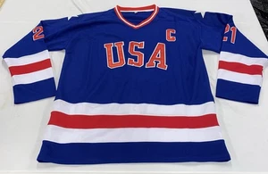 Mike Eruzione USA Hockey Trikot Large blau #21 "Miracle On Ice" Team Captain - Bild 1 von 19