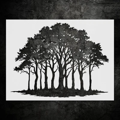 Trees Forest Nature Theme Wall Art Reusable Stencil - StencilAir - Image 1 of 4