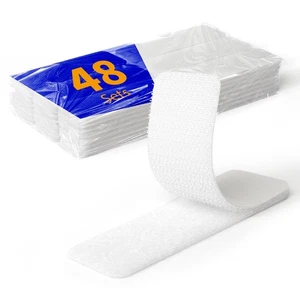 BESTAPE 48 Sets 1 x 4 inch Adhesive Hook and Loop Fastener Strips, Heavy Duty, - Picture 1 of 7