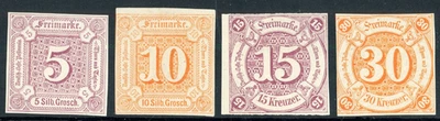 GERMAN STATES THURN AND TAXIS 1859 MINT #13-14 + 51-52, NUMERALS !! F257 - Image 1 of 2