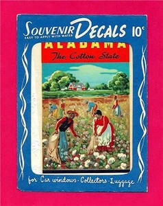 Adesivo ricordo Alabama lo stato del cotone 1951 Meyercord - Foto 1 di 1