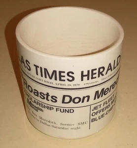 Rare SMU Mustangs Mustang Mania Don Meredith Roast Dallas Times Herald Mug - Picture 1 of 7