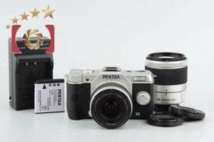 "Shutter count 4,005" PENTAX Q10 Silver 12.4 MP Digital Camera 5-15 15-45 Lenses