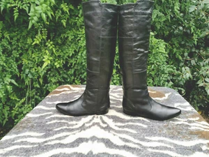 Roberto Santi Black Leather Over Knee Boots UK size 4 EU 37 - Picture 1 of 12