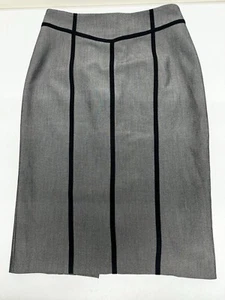 Women’s M&S Autograph Skirt Size 10 Knee Length Pencil Skirt Grey Black Trim NEW - Picture 1 of 20