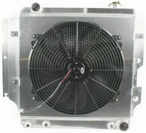 Radiador de refrigeración de 3 filas apto para Jeep Wrangler TJ/YJ Chevy V8 87-06 intercambiable + ventilador de cubierta - Imagen 1 de 9