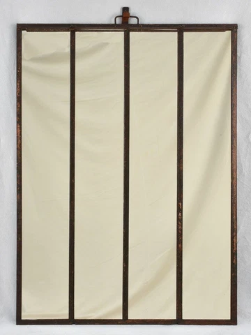 19th century wrought iron framed paneled mirror 39½" x 52¾" Cover