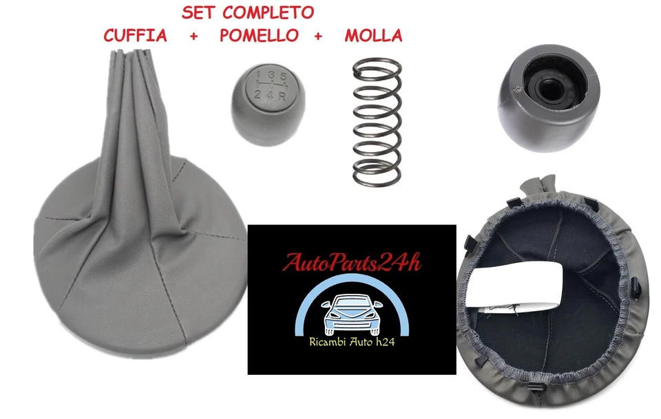 Cuffia Pomello e Molla Cambio 5 Marce Per Fiat Panda 169 03 Impugnatura Ecopelle