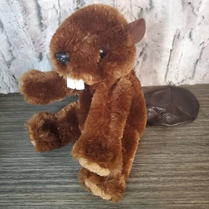 MJC Purr-cection Bruce Beaver Plush 1992 Stuffed Animal 8" Sitting, Vinyl Tail - Picture 1 of 7
