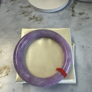 Glutinous Violet Jade Bracelet T56.4 - Picture 1 of 7