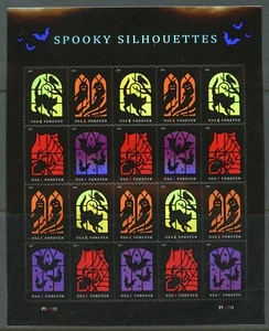 UNITED STATES SPOOKY SILHOUETTES COMPLETE SHEET MINT NEVER HINGED - Picture 1 of 1