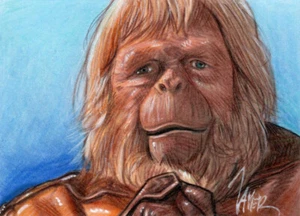 PLANET der APES Dr. ZAIUS Maurice Evans SKETCH Card PRINT open edition - Bild 1 von 2