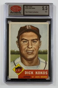 1953 Topps Baseball #232 Dick Kokos SCD 5.5 EX+ Graded Card GC8-5232 - Picture 1 of 2