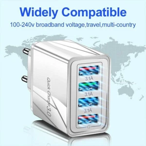 Adaptador de alimentación 4 cargador rápido USB 3.1A carga rápida PD tipo C para teléfono tableta - Imagen 1 de 9