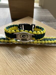 Green Bay Packers NFL Bracelet Green Yellow Paracord With Packers Charm New