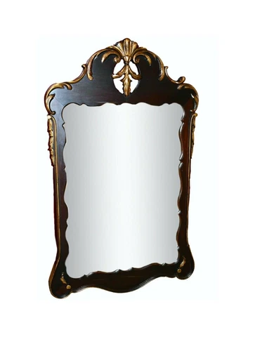 Antique Carved Mahogany Wall Mirror w/Gold Highlights Cover