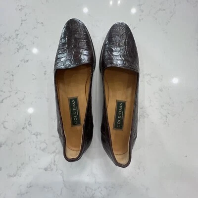 Mocasines Cole Haan Serena Talla 9 AA Estrechos Marrón Cuero Italiano - Excelente Estado Foto 1 de 4