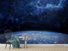 Fond d'écran mural 3D Space Planet bleu auto-adhésif amovible 75