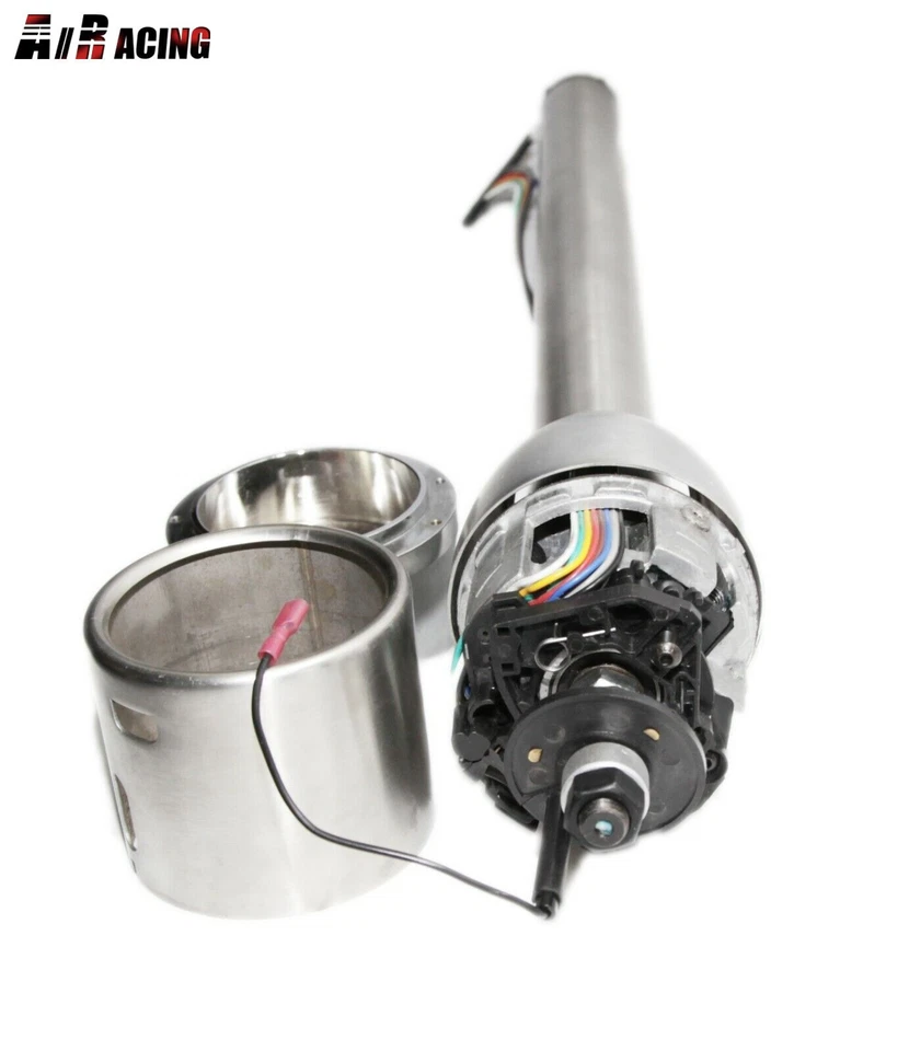 Universal 32" GM Style coluna de direção de mudança de piso + 9 furos adaptador de roda prata - Imagem 1 de 4