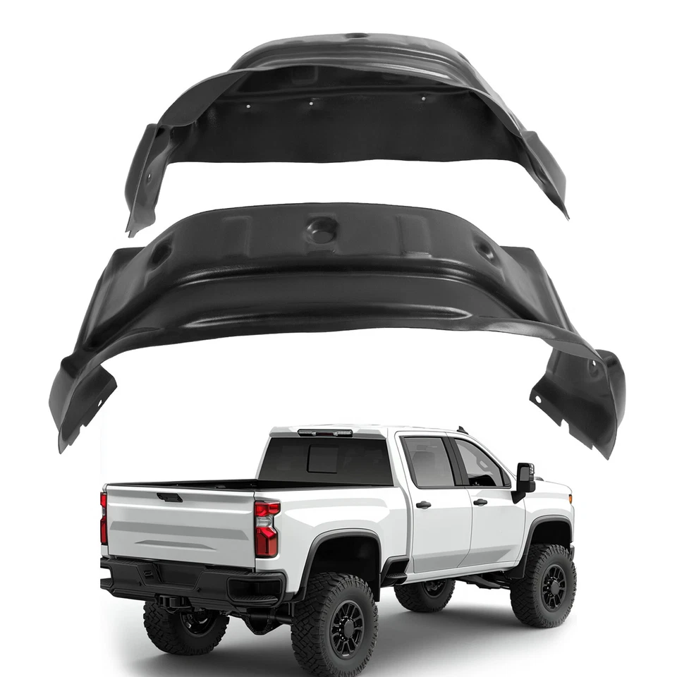 For Chevrolet Silverado 2500 HD/3500 HD 2020-2025 Rear Wheel Liner Guards Pair - Image 1 of 4
