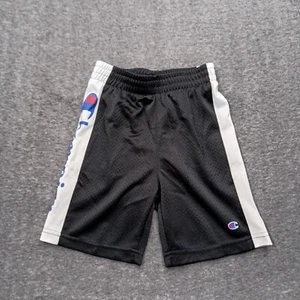 Champion Shorts Boys 6 Black Basketball Sports Bottoms Spell Out Logo Causal - Picture 1 of 12