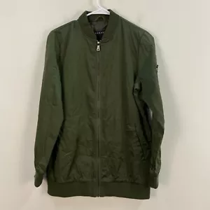 Bernardo Womens Small Bomber Boyfriend Jacket Green Full Zip Lined Pockets 16707 - Picture 1 of 9