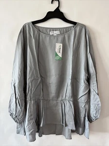 David By David Meister Damen 100% Lyocell Tencel Langarm Shirt Bluse 2XL - Bild 1 von 8