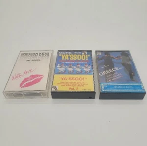 Greek Cassette Lot X3 Ya'ssoo Papaioannou Grecian Keys Tykie Import - Picture 1 of 8