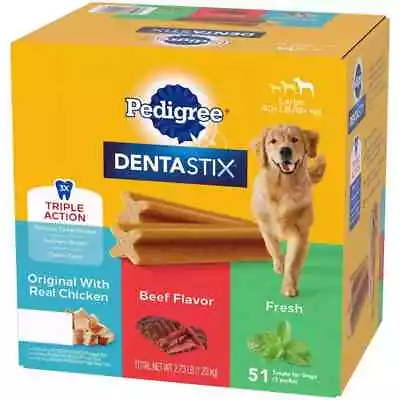 Pedigree DENTASTIX Dental Dog Treats for Large Dogs Fresh Flavor Dental 51 count - Image 1 of 3