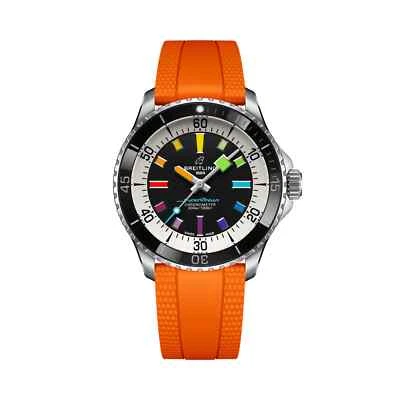 BREITLING SUPEROCEAN AUTOMATIC 42 RAINBOW DIAL RUBBER STRAP WATCH A17375211B2S3 - Image 1 of 4