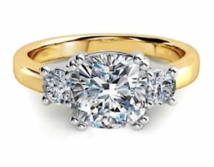 3.50 Ct Simulated Diamond Engagement Bridal Ring 14K Solid Yellow Gold Size 6 
