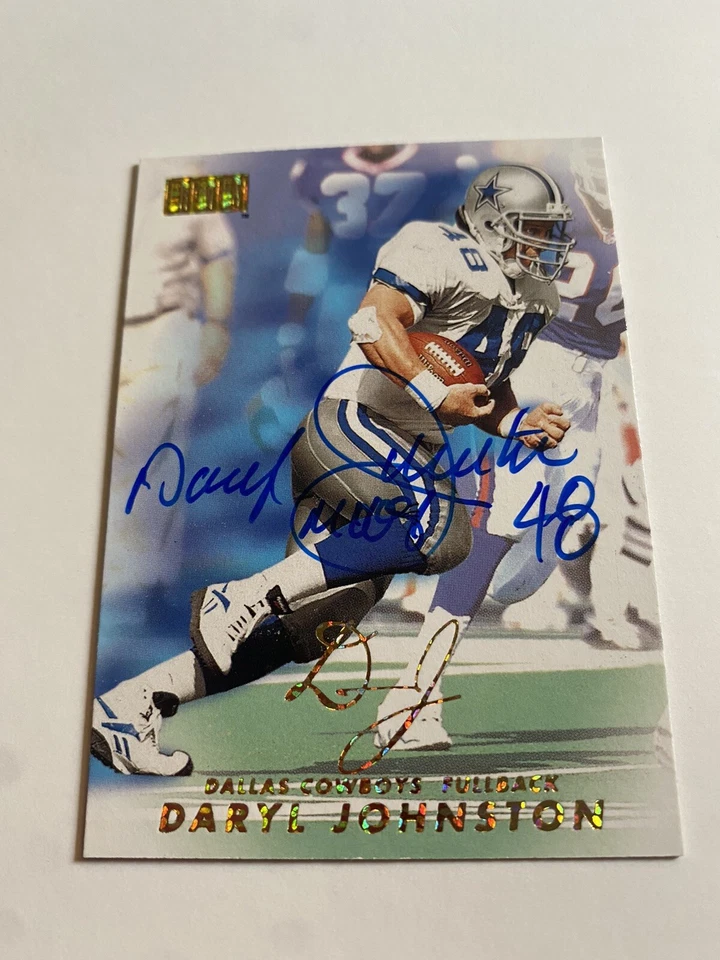 Daryl Johnston Signed 1998 Premium Dallas Cowboys Card # 135 - Image 1 of 1
