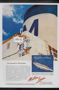 MATSON LINES TO HAWAII S.S. LURLINE PUT YOURSELF IN THIS PICTURE 1950'S AD - Picture 1 of 1