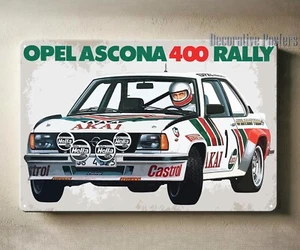 Opel Ascona 400 Rallye Rennwagen Metall Poster - 20x30cm Garage Blechschild - Bild 1 von 7