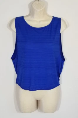 Camiseta sin mangas Z by Zella para mujer L azul Venecia recortada muscular a rayas sobrepelliz recorte trasero Foto 1 de 4