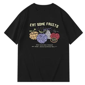 One Piece Anime Demon Fruit Summer Men Cotton T-shirts - Picture 1 of 14