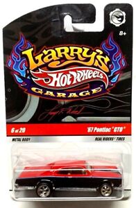 HOT WHEELS LARRY'S GARAGE 67 PONTIAC GTO RED BLACK BLUE STRIPE IN PROTECTO PACK
