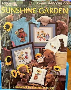 "Sunshine Garden" Counted Cross Stitch Books, Set of 3 Books by Leisure Arts - Picture 1 of 12