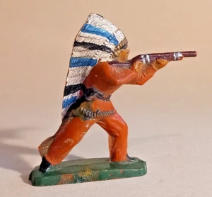 FIGURINE  PLASTIQUE - INDIEN tirant au fusil - CLAIRET STARLUX JIM ?? - Picture 1 of 3