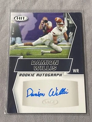 2019 Sage Hit Damion Willis Rookie Autograph Auto Card #A82!! - Image 1 of 2