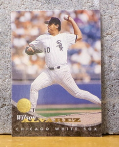BASEBALL CARD COMISKEY PARK CHICAGO WHITE SOX WILSON ALVAREZ