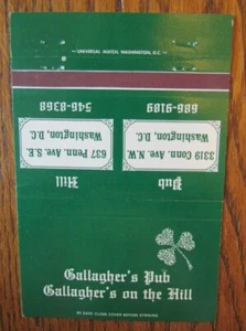 IRISH PUB MATCHBOOK MATCHCOVER: GALLAGHER'S PUB (WASHINGTON, DC) -E8 - Picture 1 of 1