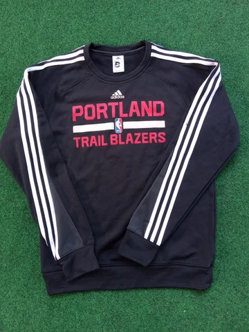 portland trailblazers Adidas Mens Long Sleeve Sweat Shirt Size M Cover