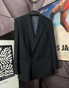 Yves Saint Laurent Double Breasted Wool Blazer Men's Grey Size M Vintage Jacket - Picture 1 of 8