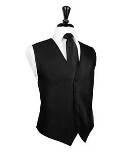 Black Silk Faille Tuxedo Vest and Tie - Picture 1 of 1