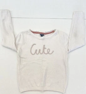 Cute Cream Sweater Girls Size 5 - Picture 1 of 2